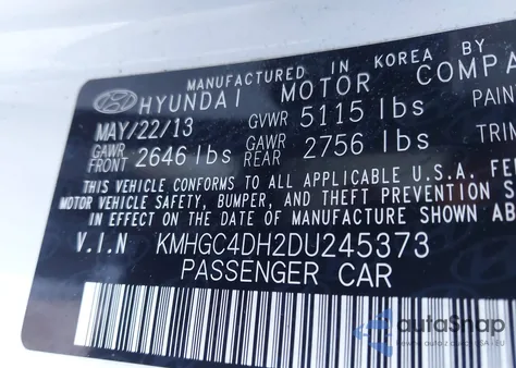 2013 Hyundai Genesis 5.0 R-Spec from USA, damaged, VIN KMHGC4DH2DU245373